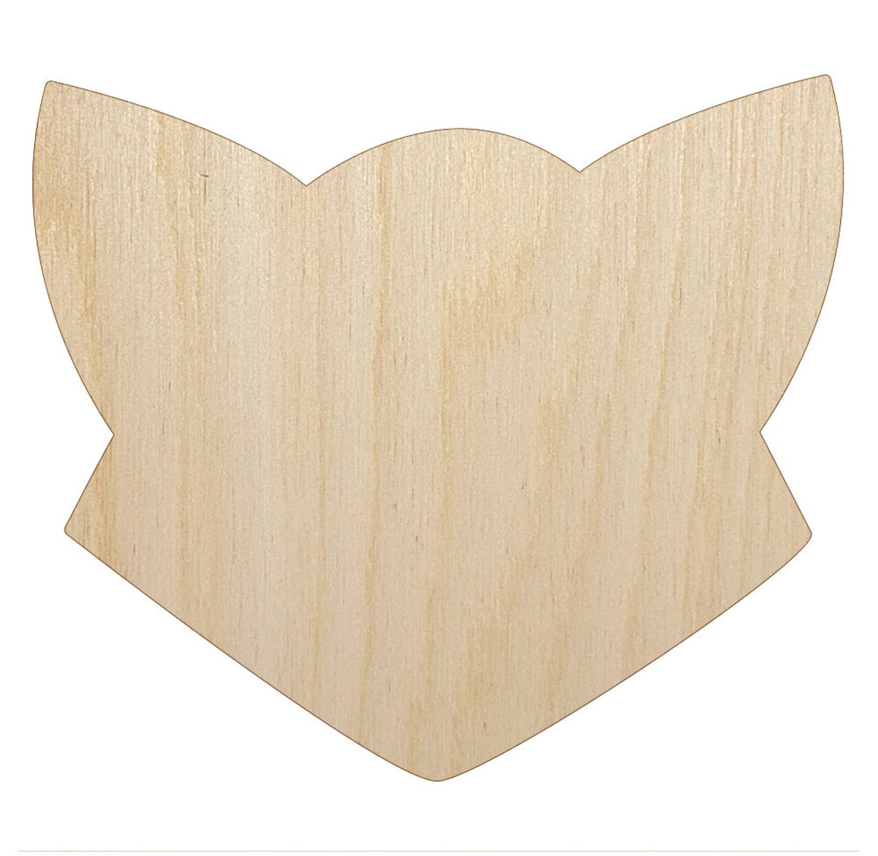 Fox Face Solid Unfinished Wood Shape Piece Cutout for DIY Craft Projects